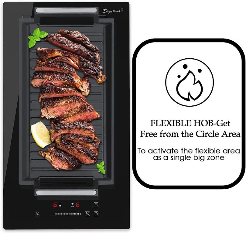 Induction Hob, Plug in Electric Cooktop 2800W 13Amp, Flex Zone for BBQ