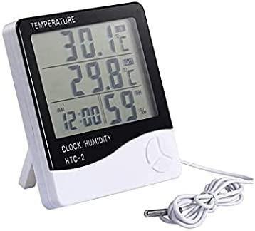 Digital Display 3in1 Weather Thermometer Hygrometer Wall Clocks LCD Touch Screen
