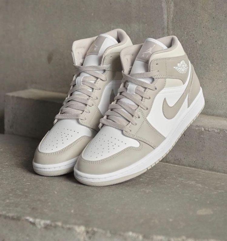 Air jordan 1 mid bone grey sales