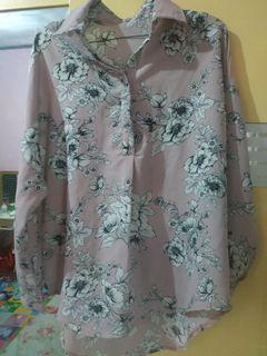 Kemeja pink bunga"