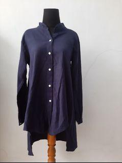 Kemeja tunik navy polos