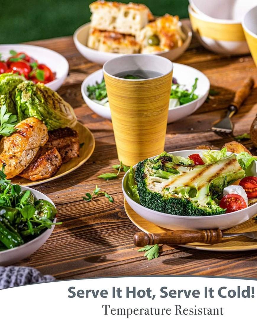 Kitzini Bamboo Dinnerware Set 16pcs, Furniture & Home Living