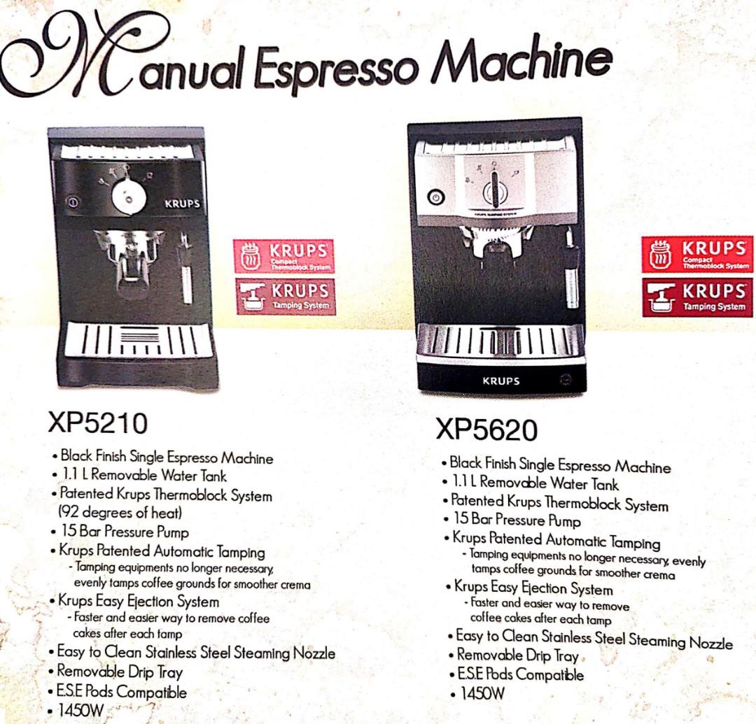 Krups Espresso Machine & Burr grinder bundle (Category: Coffee Machines & Makers) located in Rizal. Submitted by zaldybanan (Listing ID 1138295535, Image 3). Description: Krups Espresso Machine XP5620 Manual Espresso machine GVX2 automatic Burr Grinder Warehouse Price Lower Price ever, very Sturdy German Technology May sariling Service Center with warrany Direct Supplier Pm for more info.