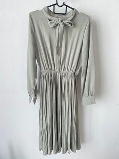Light green pleated dress
