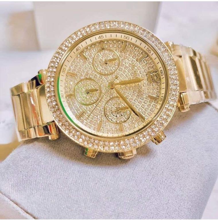 Michael kors parker gold glitz women's chronograph watch mk5856 discount