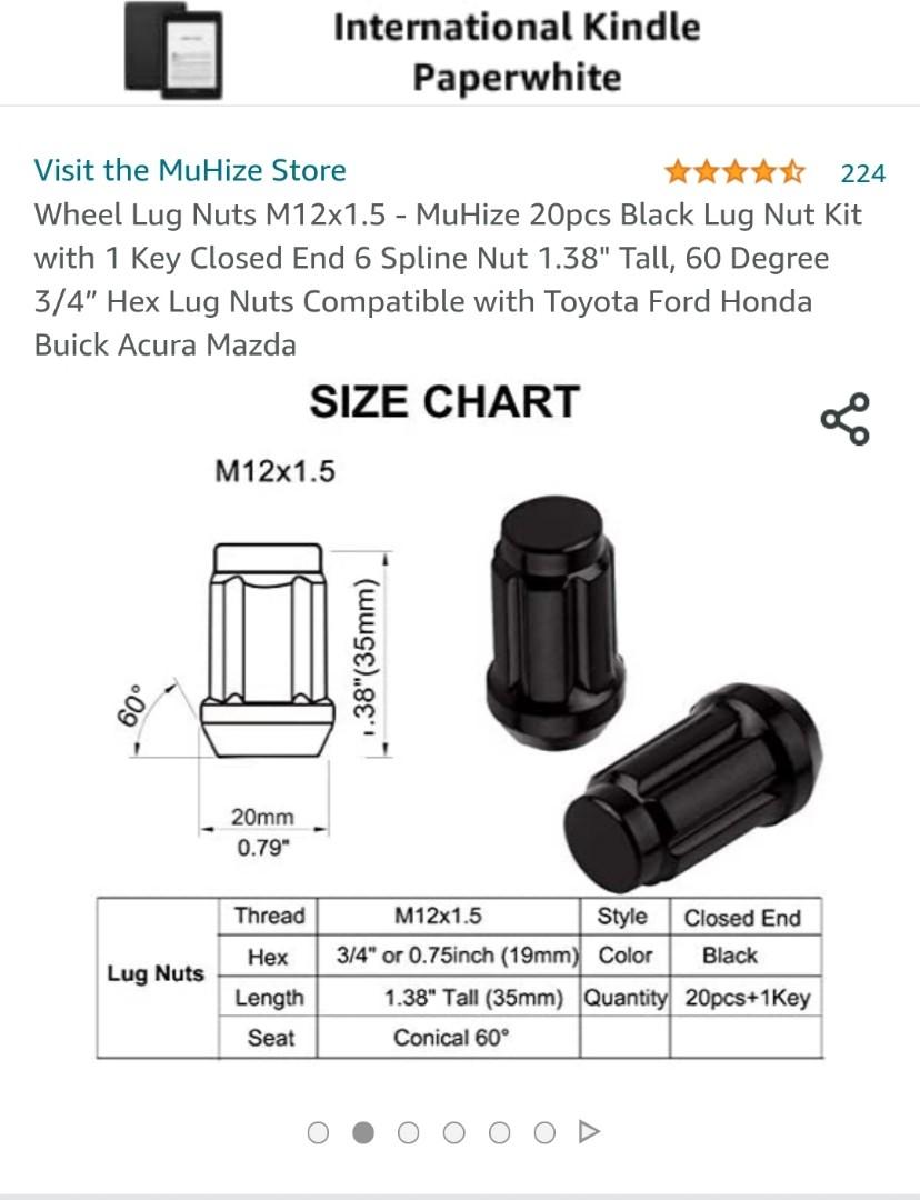 Muhize lug nuts (Black), Car Accessories, Tyres  Rims on Carousell