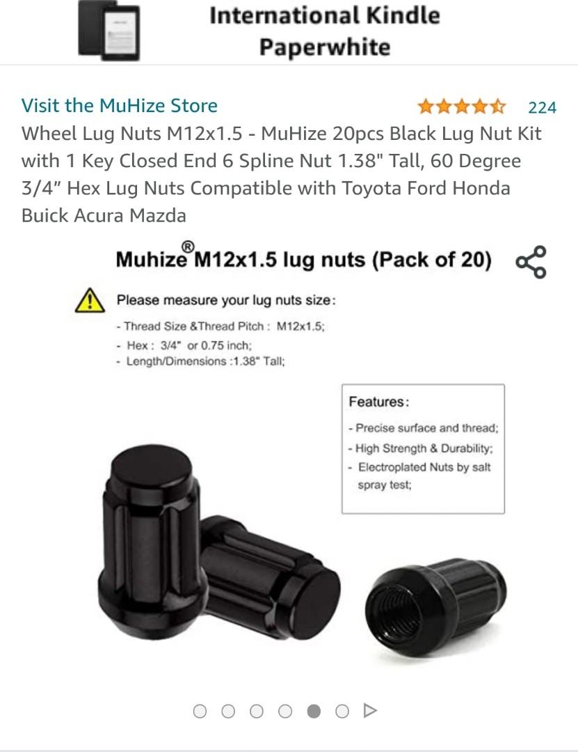 Muhize lug nuts (Black), Car Accessories, Tyres  Rims on Carousell