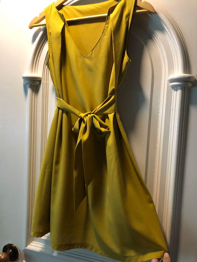 Mustard Green Shift Dress with Sash, Women's Fashion, Dresses & Sets, Dresses on Carousell Mustard Green Shift Dress with Sash, Women's Fashion, Dresses & Sets, Dresses on Carousell