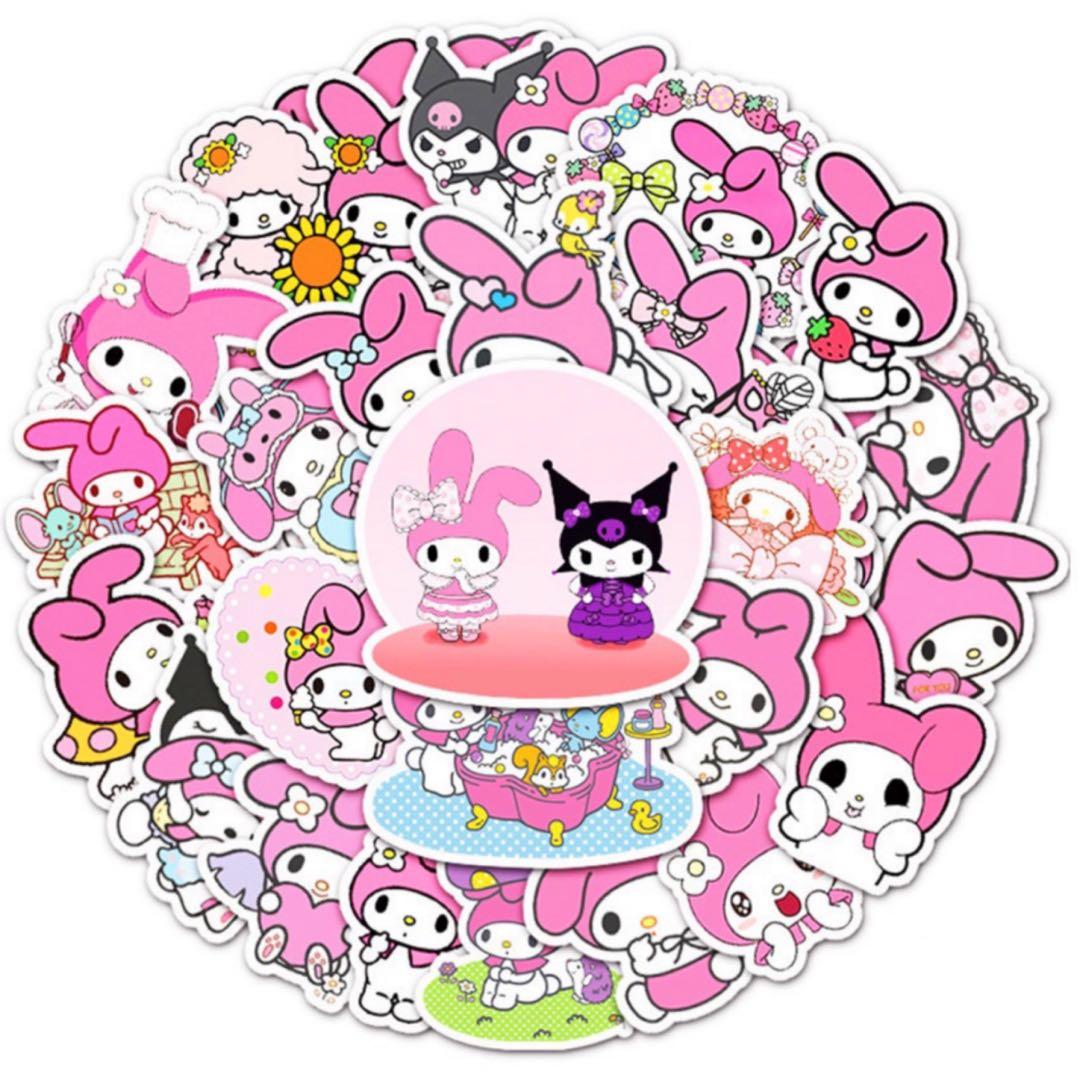 50 PCS Sanrio Cartoon Hello Kitty Stickers For Phone Case Fridge Stationery  Scrapbook Decal Waterproof Graffiti Sticker for Kids Toys