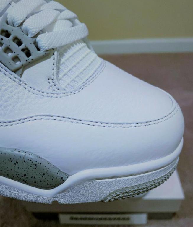 All white air jordan 4 store