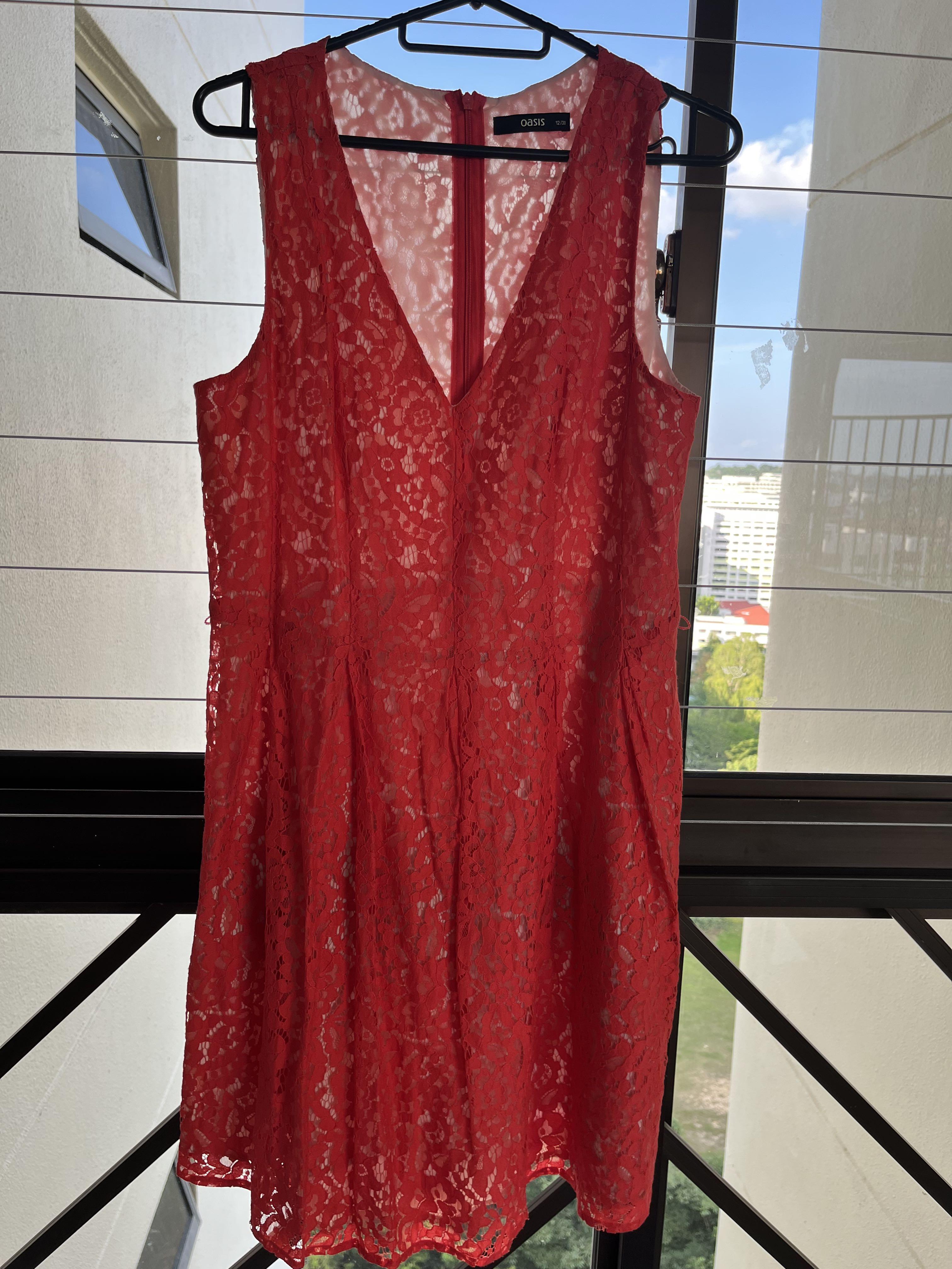 OASIS Coral lace A line dress Women s Fashion Dresses Sets