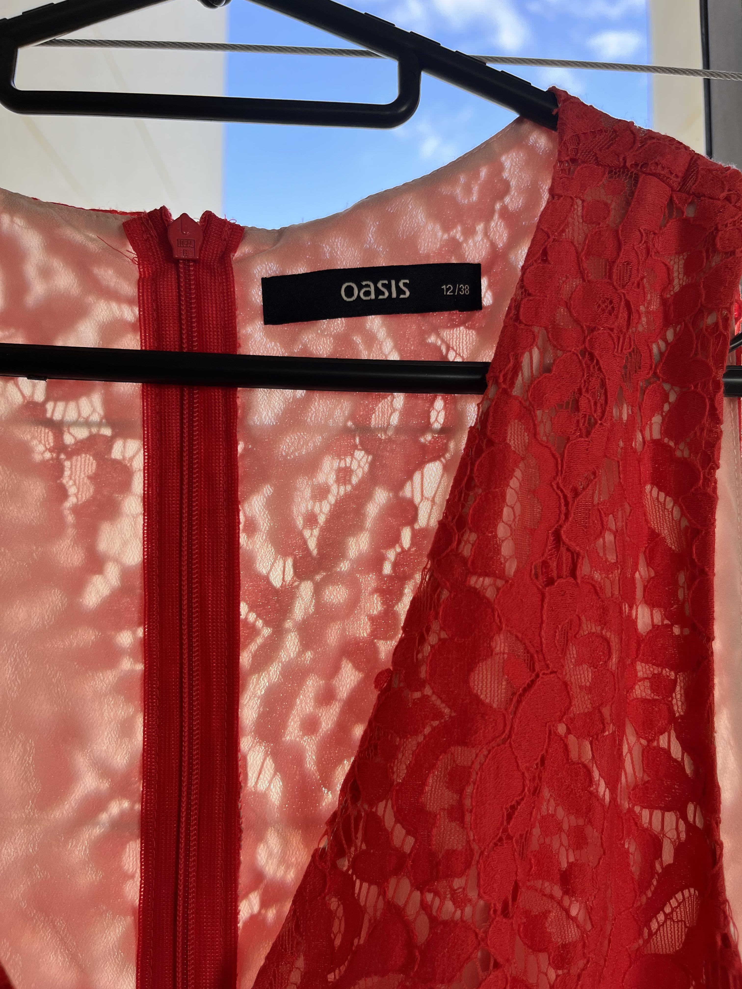 Oasis coral lace dress clearance