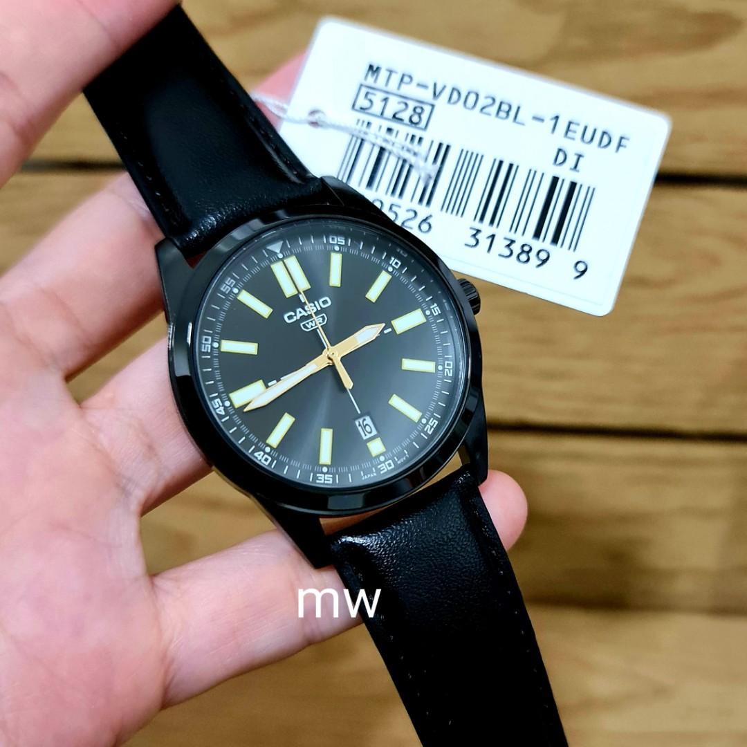 Casio leather watches for mens sales