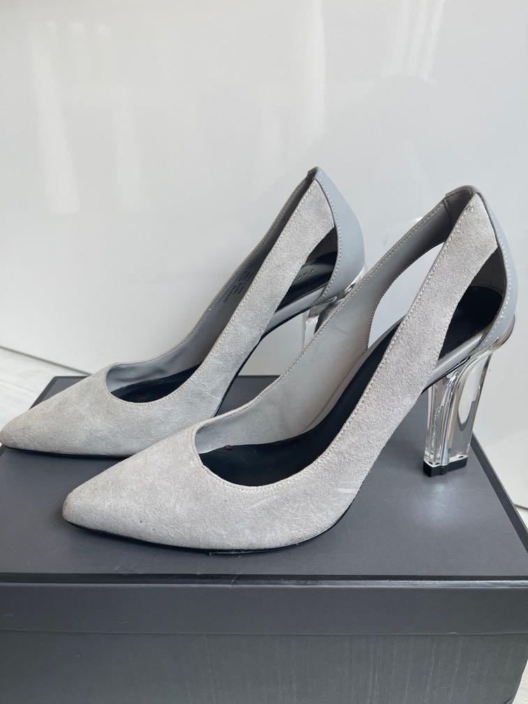 Grey clear heels clearance