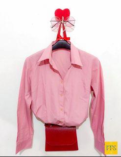 Pink long sleeves polo