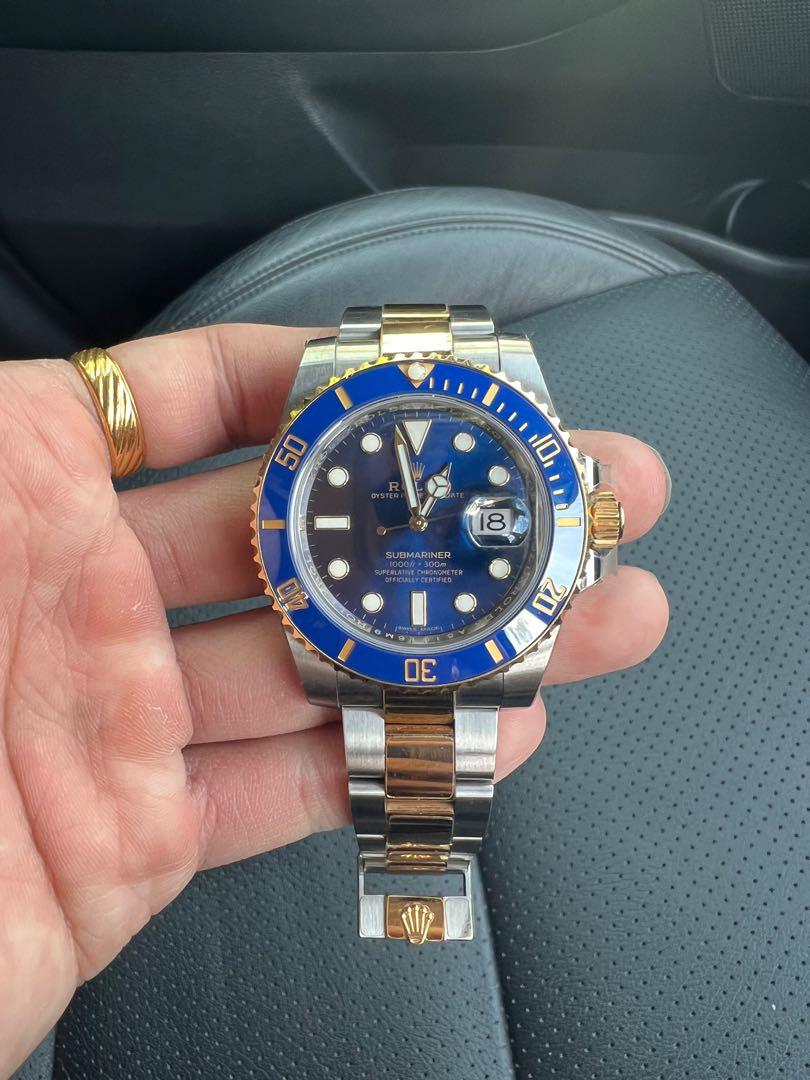submariner blue half gold