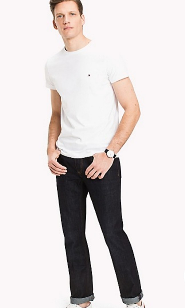 SLIM FIT STRETCH TSHIRT [TOMMY HILFIGER COLOR BRIGHT WHITE], Men's