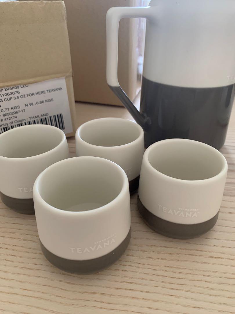 Starbucks Teavana teapot and tasting cup set, 家庭電器, 廚房電器, 其他廚具 Carousell