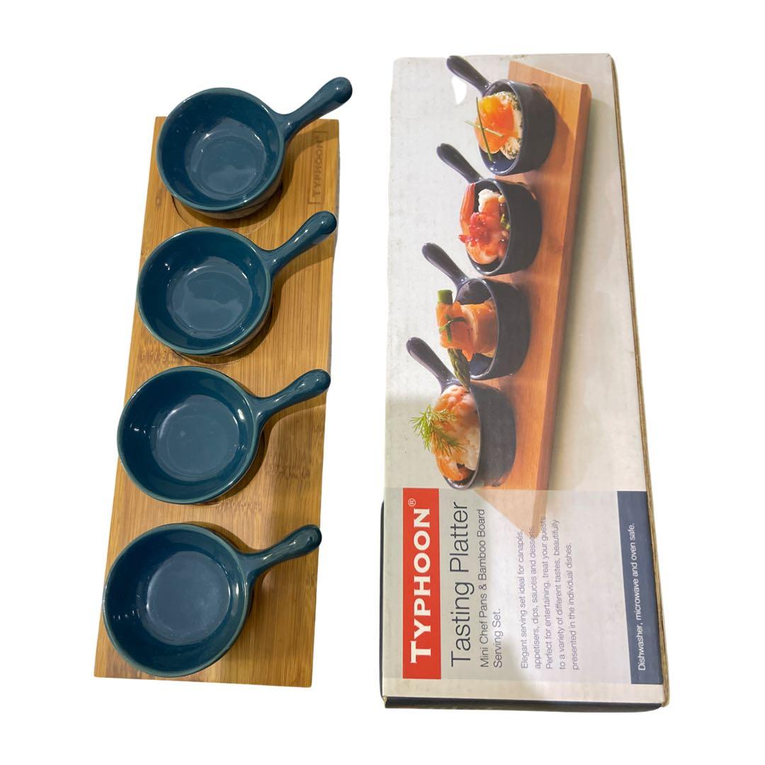 Mini Chef Pans & Bamboo Board Serving Set Mini Chef Pans & Bamboo Board Serving Set