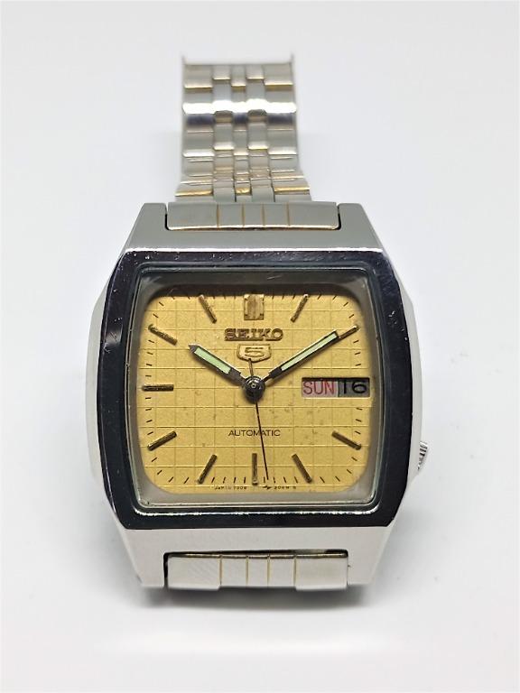 The Seikio - Ain't So Square. 1981 Vintage Seiko Automatic Watch |  7009-5862 17 Jewel Day Date Automatic Movement  Custard Dial and  Silver Case | Japan Made, Luxury, Watches on Carousell