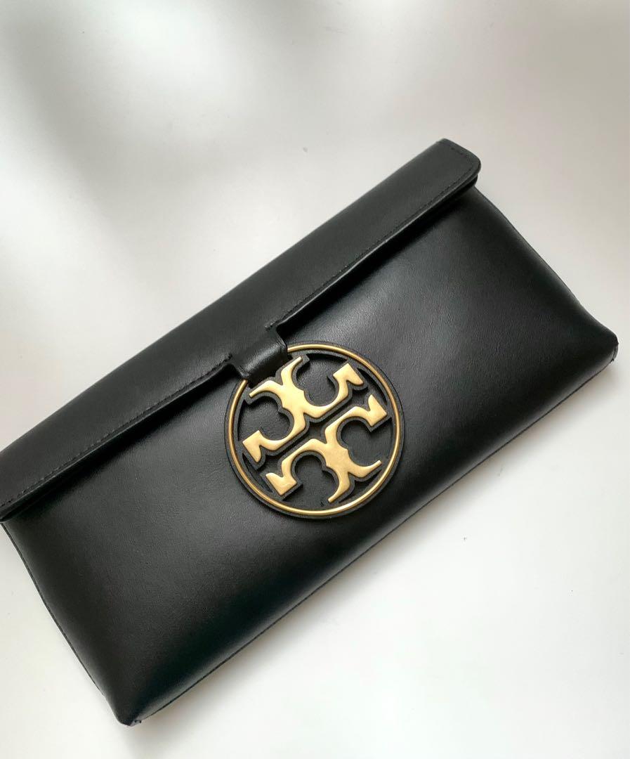 Tory burch miller metallic clutch cheap
