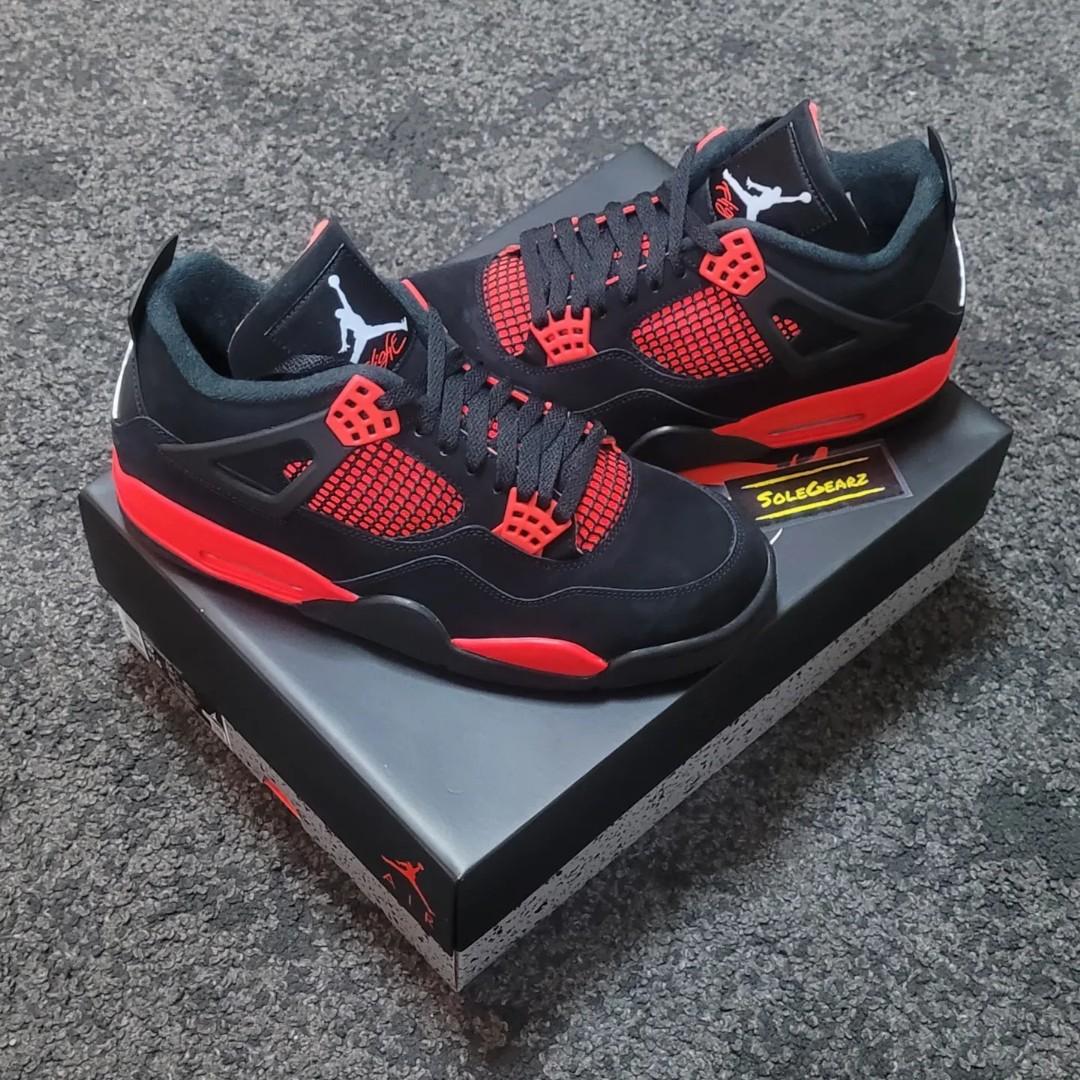 US 10] 🔥Authentic🔥 Jordan 4 Retro Red Thunder, Men's Fashion ...
