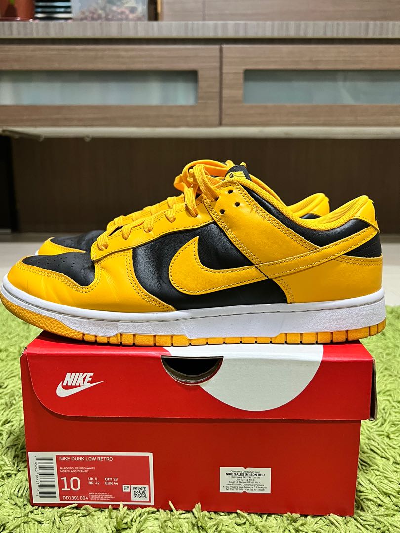 US 10] NIKE DUNK LOW CHAMPIONSHIP GOLDENROD, Men's Fashion