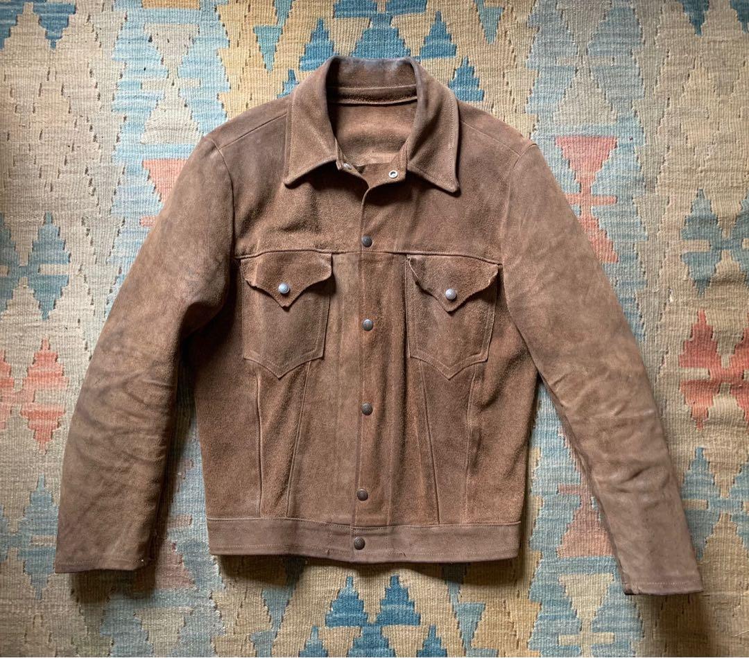 Vintage 60s Levis Suede Leather Jacket, Men's Fashion, Tops & Sets, Tshirts  & Polo Shirts on Carousell
