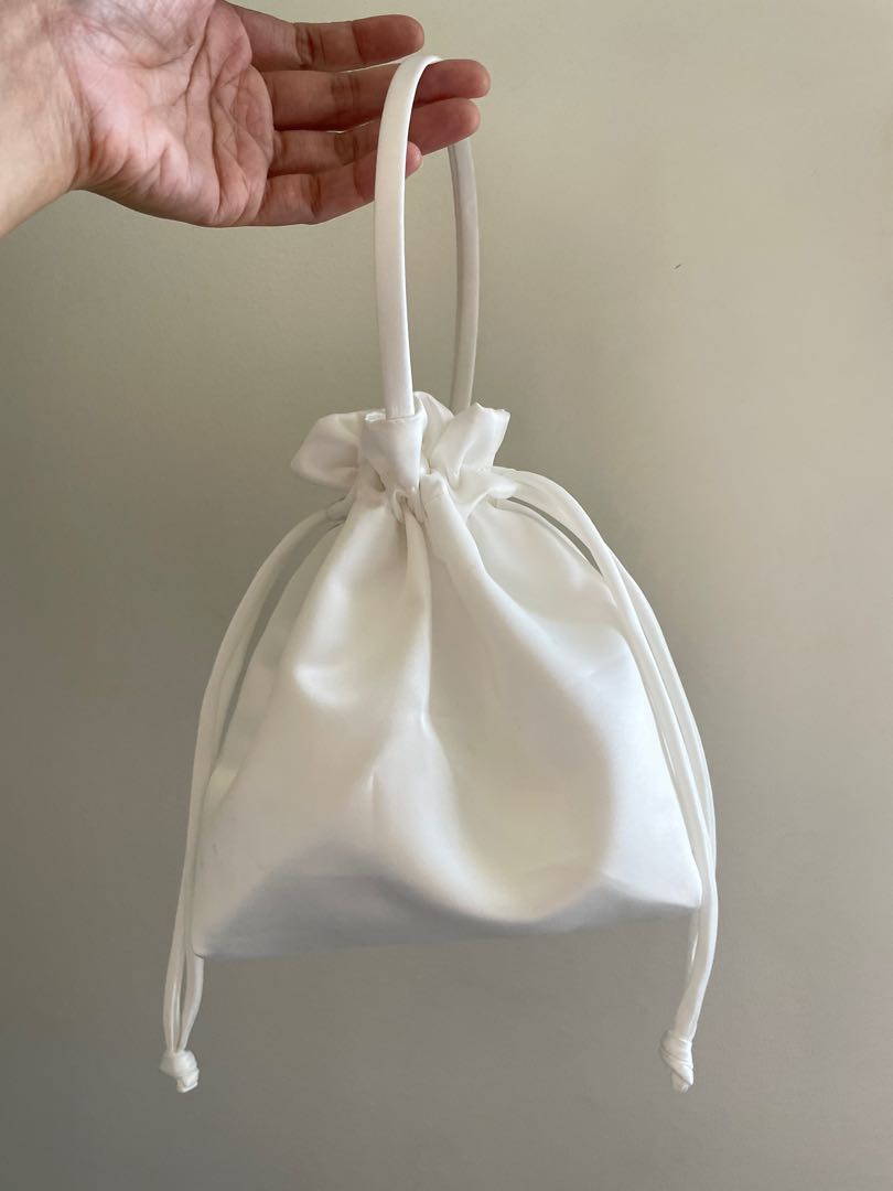 Wedding Bridal Pouch white with free unused bridal mask