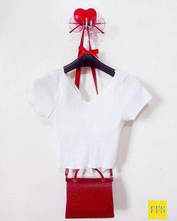 White cross-backed crop top