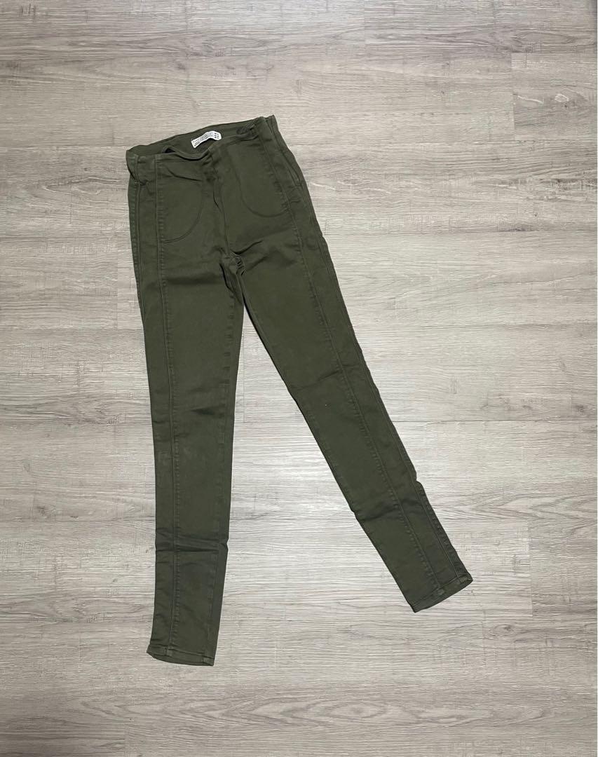 Army green jeggings womens sales