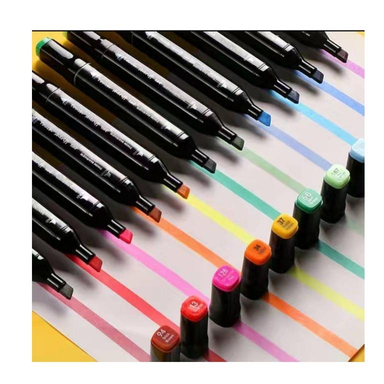100 Diff Colour Dual Brush Maker Pen Set Colour Pencil Brush Pen ...