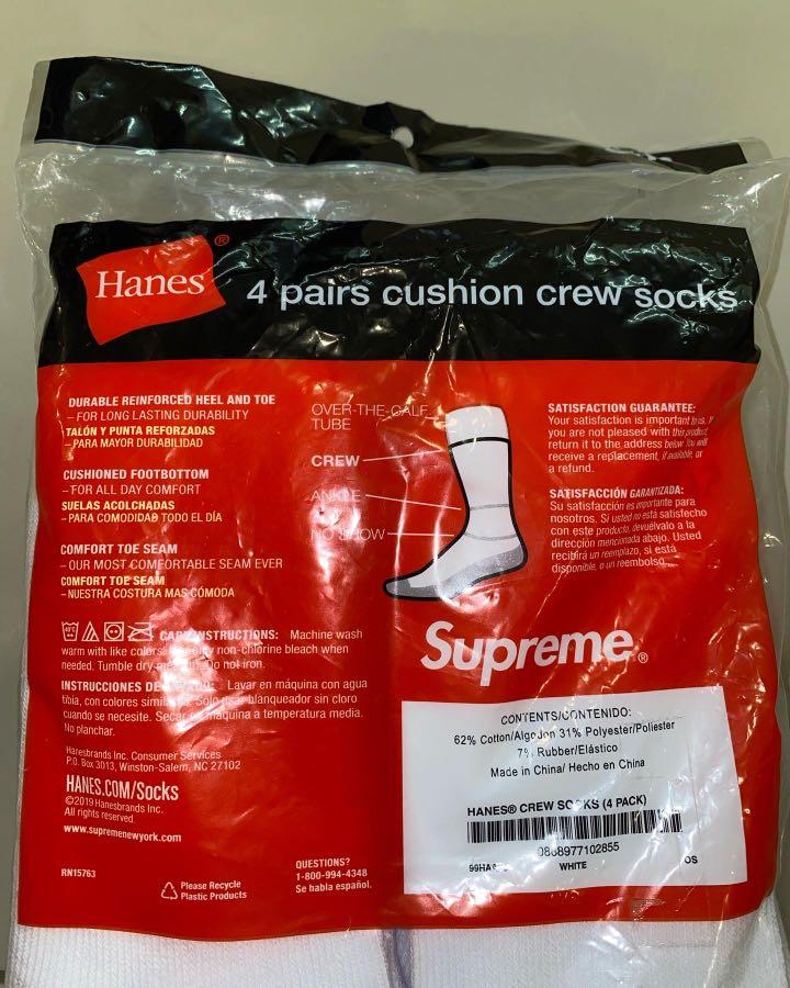 Supreme x Hanes Crew Socks (pack Of 4) - Farfetch