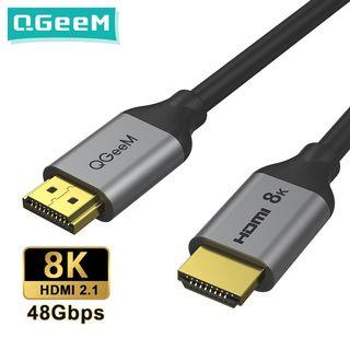 1.8M QGeeM 8K HDMI Cable HDMI 2.1 Wire for Xiaomi Xbox Serries X PS5 PS4 Chromebook Laptops 120Hz HDMI Splitter Digital Cable Cord 4K