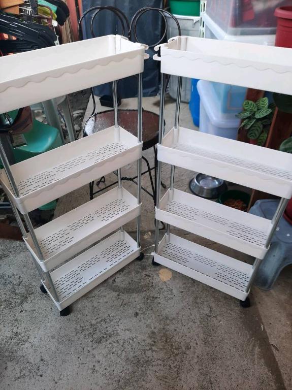 4 Layer Moving Rack Kitchen Storage Shelf Wall Home Bedroom