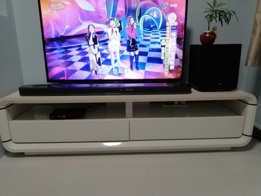 Acrylic TV Console from courts, Furniture & Home Living, Furniture, TV