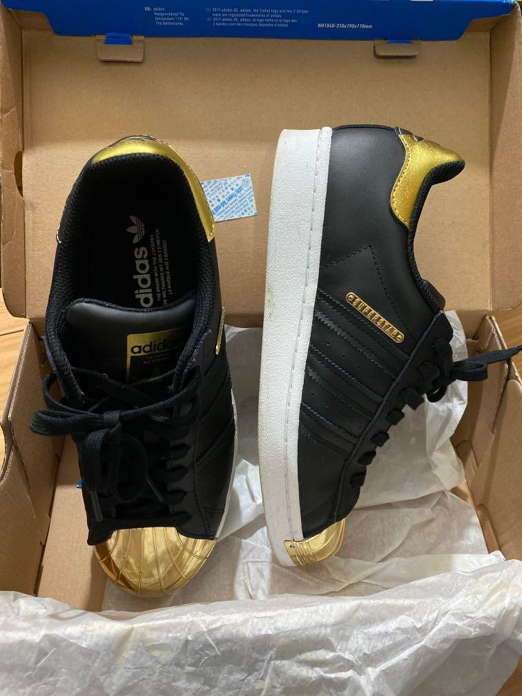 adidas gazelle silver green womens Y-3 Black Superstar Trainers – Zoo Fashions main image 0