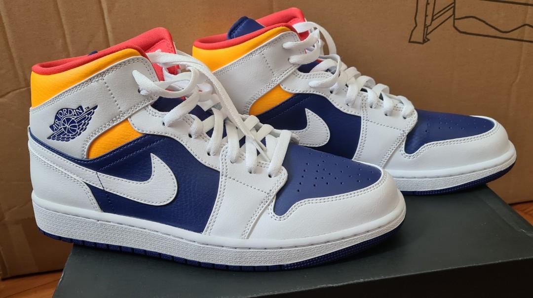 Air Jordan Mid White/Laser Orange, Men 
