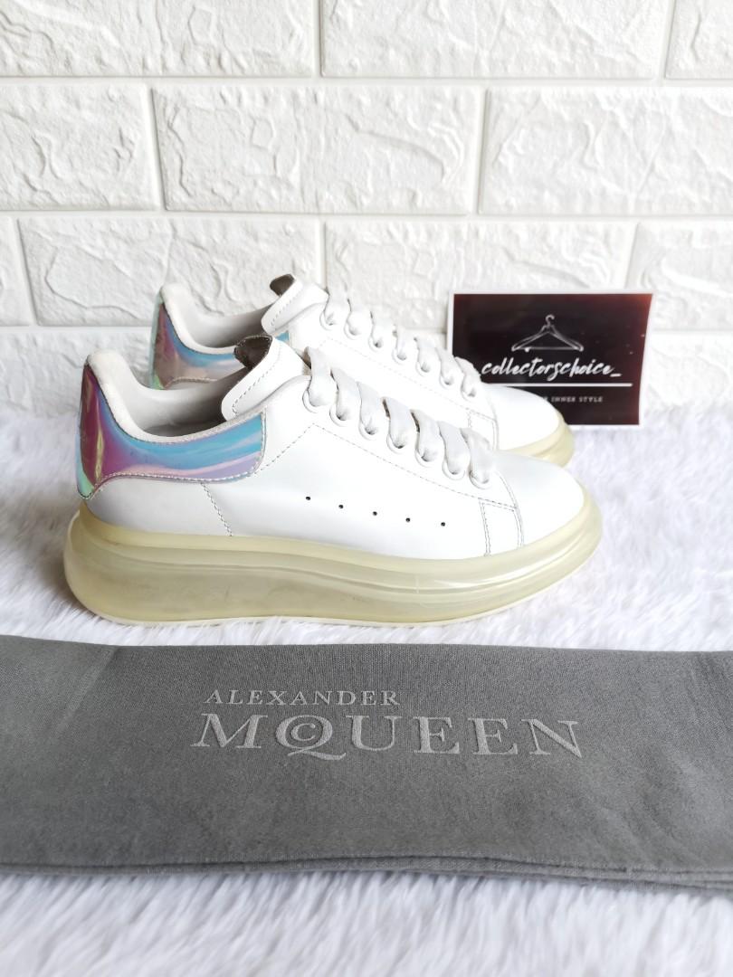 Alexander McQueen Lace Up Sneakers In White - White & Shock Pink |  Editorialist
