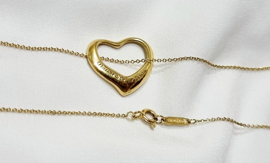 Tiffany open heart necklace gold on sale