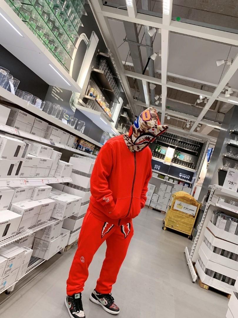 Bape Woodland Camo Shark Reversible Full Zip Hoodie 雙面鯊魚衛衣 男裝 外套及戶外衣服 Carousell