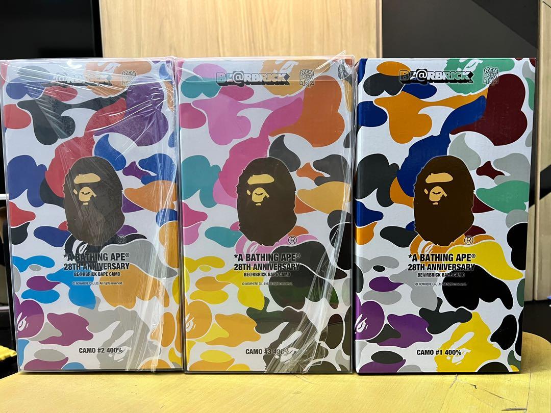 Bearbrick 400% 28周年限定Bape Camo #1-3, 興趣及遊戲, 玩具& 遊戲類