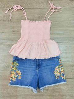 F21 and Just G Top and shorts set