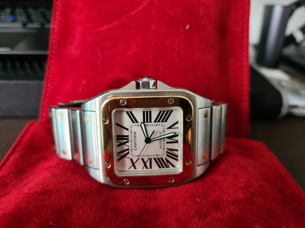 Cartier Santos 100 XL W200728G Gold Steel Full Bracelet Luxury