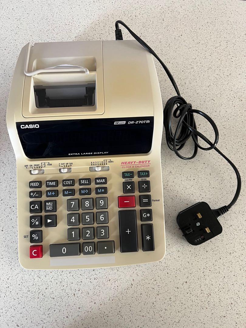 CASIO 出紙計算機 DR270TM 12位特大顯示, 興趣及遊戲, 手作＆自家設計, 文具 Carousell