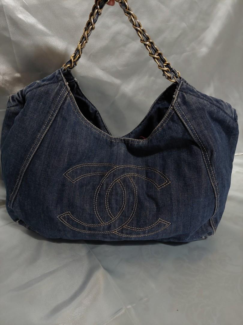Chanel XL denim tote, Luxury, Bags & Wallets on Carousell