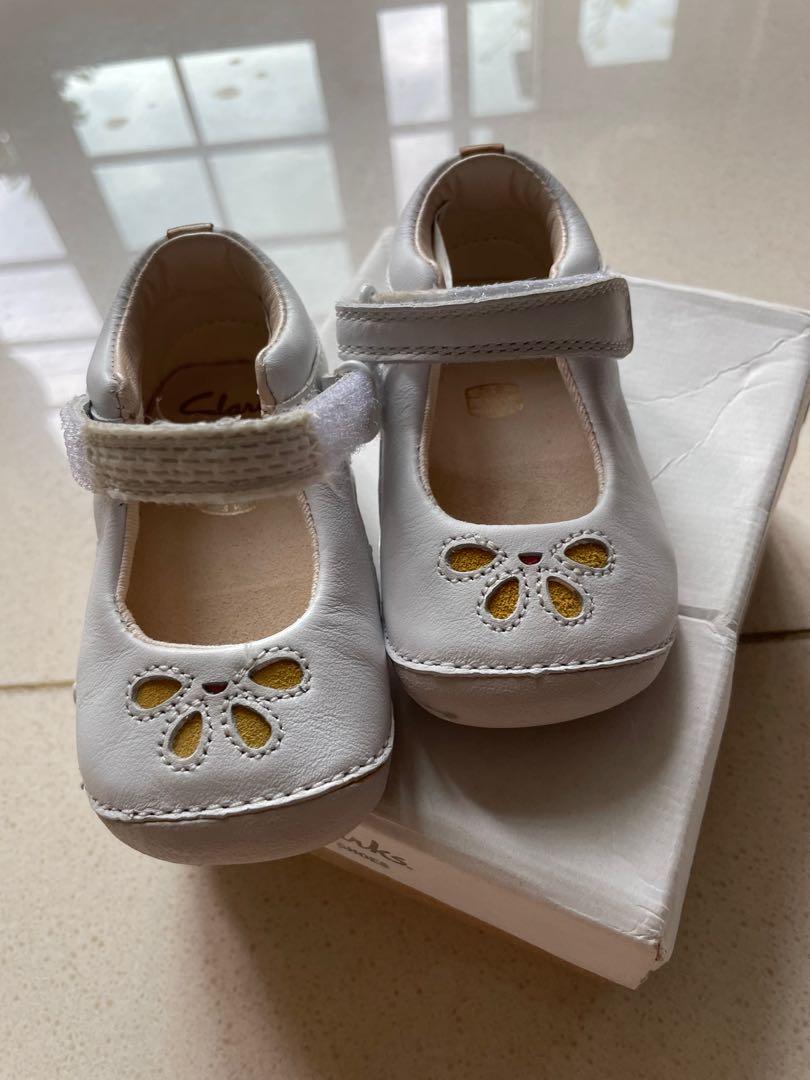 Clarks white baby shoes online