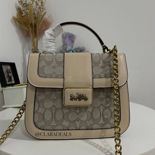 Coach Alie Top Handle White Sig, Women's Fashion, Bags & Wallets