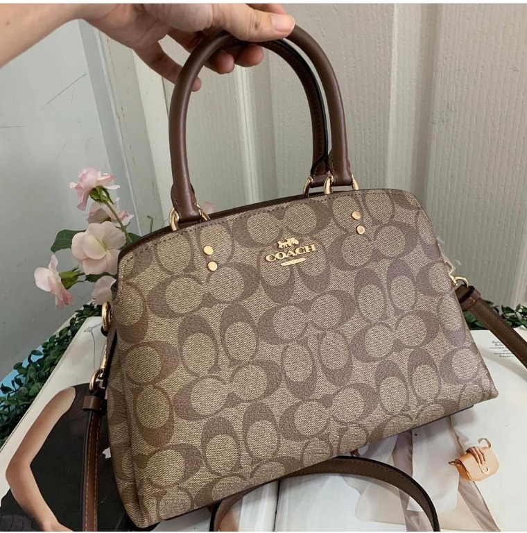 Coach Mini Lillie Carryall In Signature Canvas Women's Top Handle