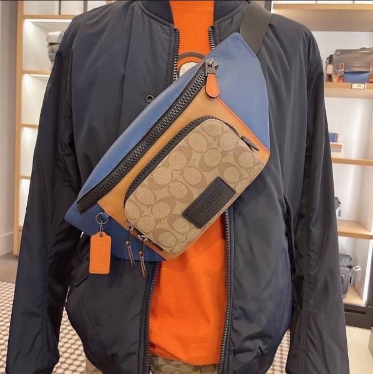 Coach Track Belt Bag In Colorblock Signature Canvas C2724 Light
